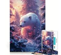 Puzzle da 1000 pezzi con orso polare in un paesaggio invernale incantato per adulti ideale per stimolare la mente rilassante e con immagini da assemblare perfetto come regalo di Babbo Natale (38x52cm)