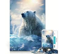 Puzzle da 1000 pezzi con orso polare nel mondo di ghiaccio per ragazzi, gioco di logica e abilità, rilassante, taglio preciso, regalo di Natale (38x26cm)