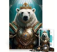 Puzzle da 1000 pezzi con orso polare re, ideale per adolescenti, per rafforzare la memoria, calmare e rilassarsi Bordo di qualità Regalo perfetto (50x75cm)