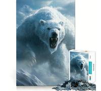Puzzle da 1000 pezzi con orso polare spaventoso per adolescenti, gioco di logica solido, divertimento rilassante, taglio di precisione, (38x26cm)