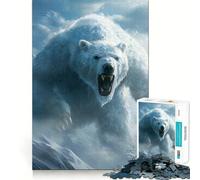 Puzzle da 1000 pezzi con orso polare spaventoso per adolescenti, migliora la memoria, rilassa la mente, ha bordi affilati ed è un regalo creativo (50x75cm)