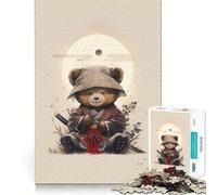 Puzzle da 1000 pezzi con orso samurai e bordi perfetti,gioco intelligente,sfida divertente,gioco lento,regalo di compleanno (38x26cm)