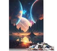 Puzzle da 1000 pezzi con paesaggi di pianeti gemelli, difficoltà per adulti, rafforza le relazioni tra i membri della famiglia (75x50 cm)