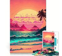 Puzzle da 1000 pezzi con paesaggi di spiaggia al tramonto per ragazzi, giocattolo intelligente per il tempo libero a casa, taglio preciso, regalo premuroso 50x75cm