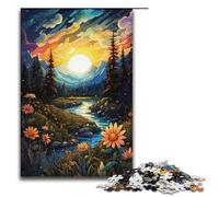 Puzzle da 1000 pezzi con paesaggi fluviali colorati fantasy per adulti ideale come regalo adatto per adolescenti dai 14 anni in su 1000 pezzi (38x26 cm).