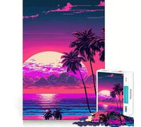 Puzzle da 1000 pezzi con paesaggi marini al tramonto per ragazzi, giocattolo intelligente per il tempo libero, taglio preciso, regalo stagionale 38x52cm