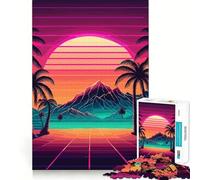 Puzzle da 1000 pezzi con paesaggi marini al tramonto per ragazzi, giocattolo intelligente per il tempo libero, taglio preciso, regalo stagionale 38x52cm