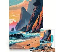 Puzzle da 1000 pezzi con paesaggi marini,ritagli precisi,gioco di abilità cognitive,gioco rilassante,regalo di compleanno (38x26cm)
