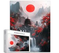 Puzzle da 1000 pezzi con paesaggi montani giapponesi, per adulti, pagoda, architettura, arte, puzzle impegnativo per attività familiari, colorato, fai da te, per decorazioni domestiche, regali, 50 x