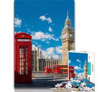 Puzzle da 1000 pezzi con paesaggi urbani di Londra e Parigi per adolescenti, gioco per famiglie, antistress, sfida difficile, collezione di artisti, belle arti (75x50cm)