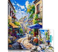 Puzzle da 1000 pezzi con paesaggi urbani mediterranei, regalo per adolescenti, sfida difficile antistress, migliora l'amore tra coppie, 50x75cm
