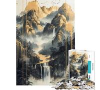 Puzzle da 1000 pezzi con paesaggio a cascata dorata gioco per adulti e famiglie ideale per passare il tempo in casa o in vacanza compleanno e Natale (dimensioni 38x26cm)