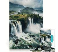 Puzzle da 1000 pezzi con paesaggio a cascata,gioco creativo per sviluppare le capacità di abilità,incastro perfetto,nessun pezzo si stacca,attività per rafforzare i legami familiari (50x75cm)