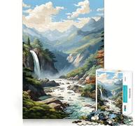 Puzzle da 1000 pezzi con paesaggio a cascata,gioco di memoria ad alta precisione,sfida interattiva per il cervello,ideale per la casa (38x26cm)