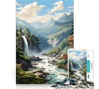 Puzzle da 1000 pezzi con paesaggio a cascata,taglio di precisione e bordi lisci,gioco che stimola la concentrazione mentale (50x75cm)