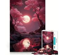 Puzzle da 1000 pezzi con paesaggio al chiaro di luna e fiori di ciliegio rosa ideale per adolescenti un gioco che stimola la mente e crea momenti di serenità un regalo perfetto per la stagione
