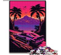 Puzzle da 1000 pezzi con paesaggio al neon in legno, perfetto per decorare la casa o l'ufficio, ideale come regalo di Natale 50x75cm, decorazione artistica fai da te, perfetto regalo di compleanno