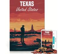 Puzzle da 1000 pezzi con paesaggio al tramonto del Texas, ideale per ragazzi Gioco di logica, momento di relax, design elegante, regalo perfetto 50x75cm