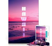 Puzzle da 1000 pezzi con paesaggio al tramonto delle isole Hawaii,taglio preciso,gioco di abilità cognitive,divertimento per il tempo libero,regalo di Natale rilassante (38x52cm)