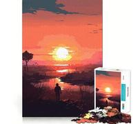 Puzzle da 1000 pezzi con paesaggio al tramonto per adulti e ragazzi, ideale per migliorare la memoria, rilassare la mente e creare un'atmosfera magica, perfetto come regalo di Natale 50x75cm