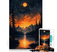 Puzzle da 1000 pezzi con paesaggio al tramonto per ragazzi, gioco di logica e svago, bordi sottili, regalo speciale 38x26cm
