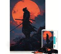 Puzzle da 1000 pezzi con paesaggio al tramonto raffigurante un samurai, ideale per adulti Gioco di logica e antistress, con intagli precisi Oggetto da collezione (38x52cm)