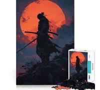 Puzzle da 1000 pezzi con paesaggio al tramonto samurai, ideale per adolescenti Gioco di logica e svago, con bordi lisci, regalo di alta qualità (50x75cm)