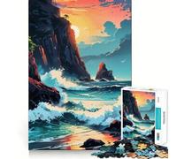 Puzzle da 1000 pezzi con paesaggio al tramonto sull'oceano, ideale per adulti Gioco di puzzle che stimola la memoria, per un momento di relax Taglio preciso Regalo perfetto per le vacanze (38x52cm)