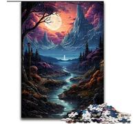 Puzzle da 1000 pezzi con paesaggio alieno al neon per adulti e ragazzi, adatto a persone dai 14 anni in su, idee regalo per la decorazione della casa (50x75cm)