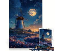 Puzzle da 1000 pezzi con paesaggio anime e mulino a vento, ideale per adolescenti, per stimolare la memoria e il relax, con taglio preciso, perfetto come regalo di compleanno (50x75cm)