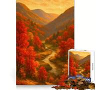 Puzzle da 1000 pezzi con paesaggio autunnale della valle del fiume,stimolante per la mente,ideale per il tempo libero e il divertimento,con chiusura di sicurezza,perfetto come regalo di compleanno