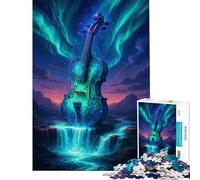 Puzzle da 1000 pezzi con paesaggio celeste violino e cascata Un gioco avvincente per coltivare la pazienza Divertente e perfetto come regalo di compleanno (dimensioni 38x52cm)