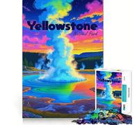 Puzzle da 1000 pezzi con paesaggio colorato del Parco Nazionale di Yellowstone Gioco di logica,pensiero creativo,abilità di taglio,momenti di tranquillità,esercizio mentale da fare a casa (38x26cm)