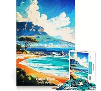 Puzzle da 1000 pezzi con paesaggio costiero di Città del Capo,Sudafrica,ritagli precisi,decorazione per la logica,il pensiero,il gioco,la calma,il momento di relax,regalo di Natale (50x75cm)