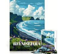 Puzzle da 1000 pezzi con paesaggio costiero di Reynisfjara, Islanda, per adolescenti, giocattolo antistress, taglio di alta qualità, (38x52cm)