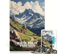 Puzzle da 1000 pezzi con paesaggio dei Pirenei e alta via,taglio preciso,gioco cognitivo divertente,svago e divertimento natalizio (38x52cm)