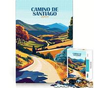 Puzzle da 1000 pezzi con paesaggio del Cammino di Santiago in Spagna,taglio preciso,divertente sfida mentale,gioco per il tempo libero,compleanno,arte (38x26cm)