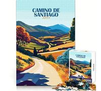 Puzzle da 1000 pezzi con paesaggio del Cammino di Santiago, Spagna, ideale per ragazzi, per sviluppare la memoria, per un'attività ricreativa leggera, con bordi nitidi e come regalo stagionale 50x75cm
