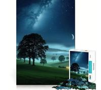 Puzzle da 1000 pezzi con paesaggio del cielo notturno per adulti, gioco di concentrazione e svago per la casa, bordi netti, regalo di Babbo Natale (50x75cm)
