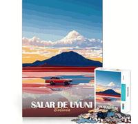Puzzle da 1000 pezzi con paesaggio del Salar de Uyuni per adulti, ideale per stimolare la memoria, alleviare l'ansia, con bordi precisi e sorprese natalizie (38x26cm)