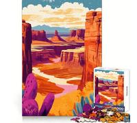 Puzzle da 1000 pezzi con paesaggio del selvaggio West americano e canyon, ideale per migliorare la memoria, per un divertimento senza stress, con taglio di precisione e come regalo di Natale (38x26cm)