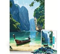 Puzzle da 1000 pezzi con paesaggio della baia della Thailandia per ragazzi, ideale per migliorare la memoria, per il tempo libero a casa, con bordi precisi, 50x75cm