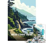 Puzzle da 1000 pezzi con paesaggio della costa occidentale del Canada gioco per famiglie sfida per l'intelligenza giocattolo avvincente ottimo regalo per compleanni (dimensioni 50x75cm)