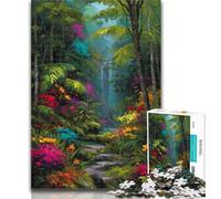 Puzzle da 1000 pezzi con paesaggio della foresta pluviale tropicale per adulti e adolescenti, gioco stimolante e interazione tra genitori e figli, 26x38cm