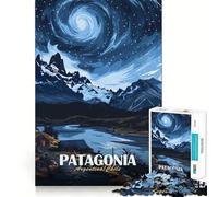 Puzzle da 1000 pezzi con paesaggio della Patagonia, montagne e cielo, per adulti, gioco di logica, divertente da giocare insieme, bordo premium, regalo elegante (38x26cm)