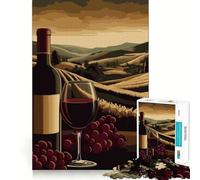 Puzzle da 1000 pezzi con paesaggio della regione vinicola toscana,ideale per stimolare la concentrazione,con tecnologia di taglio laser avanzata e adatto ai viaggi (50x75cm) (50x75cm)