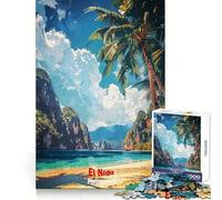 Puzzle da 1000 pezzi con paesaggio della spiaggia di El Nido, Filippine, per adolescenti, gioco per allenare la mente, momento di relax, assemblaggio artistico, regalo stagionale (38x52cm)