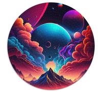 Puzzle da 1000 pezzi con paesaggio della Via Lattea, puzzle rotondo da 1000 pezzi, ideale per decorazioni per la casa, allenamento del cervello e regali per le feste, 67,5x67,5 cm.