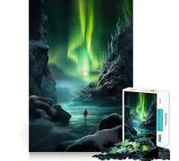 Puzzle da 1000 pezzi con paesaggio dell'aurora boreale per ragazzi, gioco di logica e abilità, morbido, rilassante, taglio preciso, regalo prezioso (38x52cm)