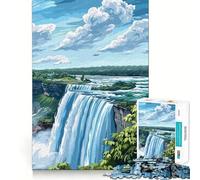 Puzzle da 1000 pezzi con paesaggio delle Cascate del Niagara per ragazzi, gioco stimolante per la mente, facile da assemblare, regalo elegante (50x75cm)